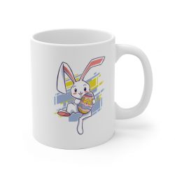 White Coffee Mug - Easter Rabbit Egg Bunny