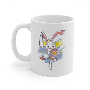 White Coffee Mug - Easter Rabbit Egg Bunny