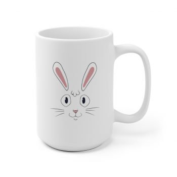 White Coffee Mug - Easter Rabbit Face Bunny Ears