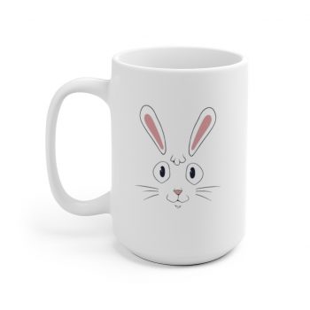 White Coffee Mug - Easter Rabbit Face Bunny Ears