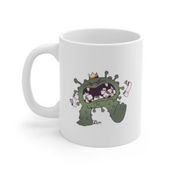 White Coffee Mug - Eating Toilet Paper Coronavirus Virus