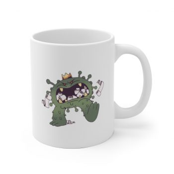 White Coffee Mug - Eating Toilet Paper Coronavirus Virus