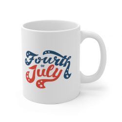 White Coffee Mug - Fourth of July USA 4th