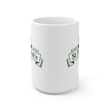 White Coffee Mug - Good Luck St Patricks Day Green Leprechaun Hat