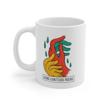 White Coffee Mug - Hand Sanitizer Freak Covid 19 Coronavirus