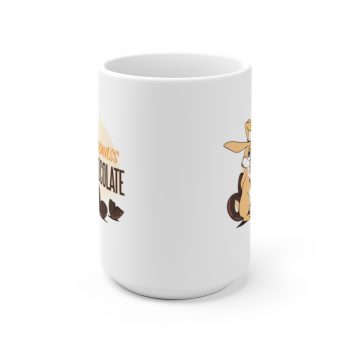 White Coffee Mug - Happiness Is Chocolate Eggs Easter Bunny