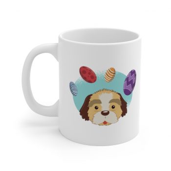 White Coffee Mug - Havaneser Havanese Dog Easter Eggs