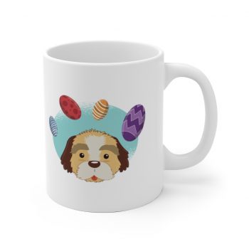 White Coffee Mug - Havaneser Havanese Dog Easter Eggs