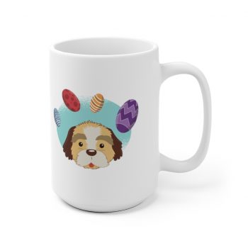 White Coffee Mug - Havaneser Havanese Dog Easter Eggs