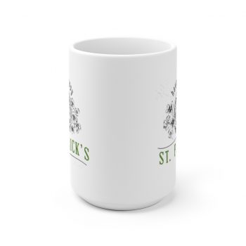 White Coffee Mug - Have a Happy St Patricks Day Horse Shoe Clover