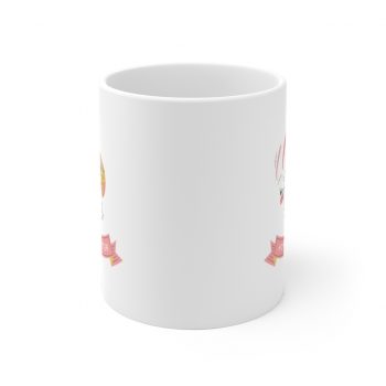 White Coffee Mug - Hoppy Easter Bunny Egg