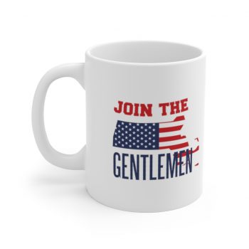 White Coffee Mug - Join The Gentlemen American Flag