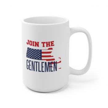 White Coffee Mug - Join The Gentlemen American Flag