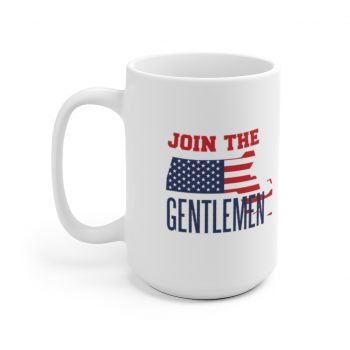 White Coffee Mug - Join The Gentlemen American Flag