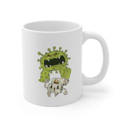 White Coffee Mug - Monster Coronavirus Toilet Paper