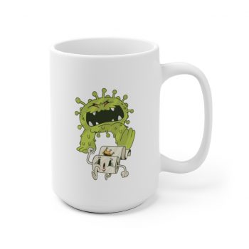 White Coffee Mug - Monster Coronavirus Toilet Paper