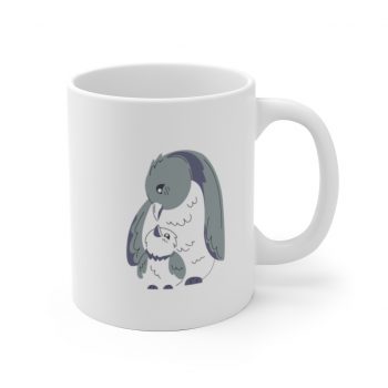 White Coffee Mug - Penguin Mom and Baby