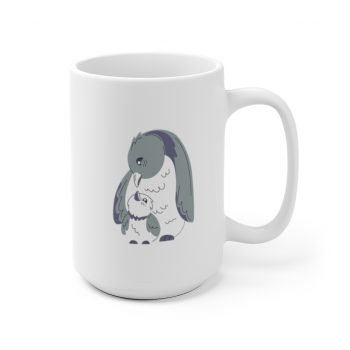 White Coffee Mug - Penguin Mom and Baby