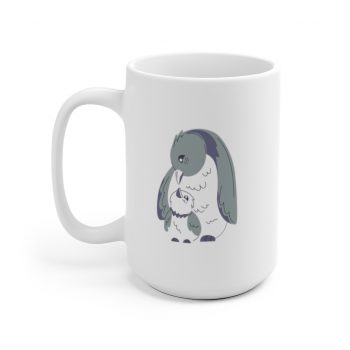 White Coffee Mug - Penguin Mom and Baby