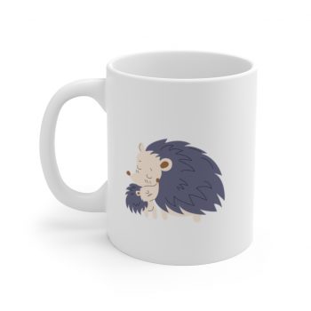 White Coffee Mug - Possum Mom and Baby