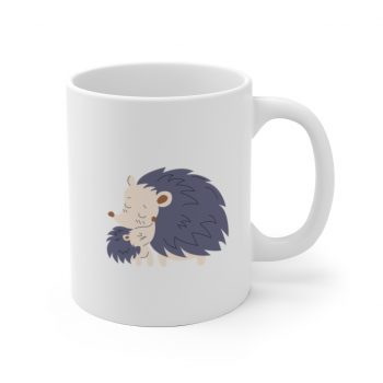 White Coffee Mug - Possum Mom and Baby