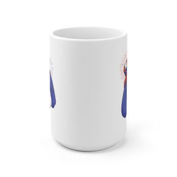 White Coffee Mug - Ragnar Dog American Puppy 4th July Hat