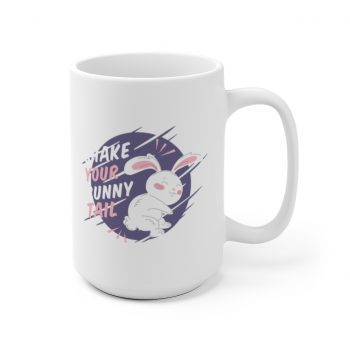 White Coffee Mug - Shake Your Bunny Tail Easter Rabbit