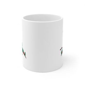 White Coffee Mug - St Patrick's Day Leprechaun Eating Pizza