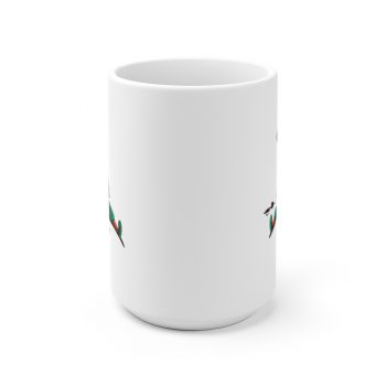 White Coffee Mug - St Patrick's Day Leprechaun Eating Pizza