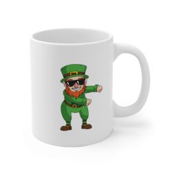 White Coffee Mug - St Patricks Day Leprechaun Floss Dancing