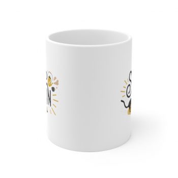 White Coffee Mug - Stay In Cat Coronavirus Covid 19