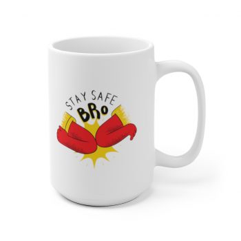 White Coffee Mug - Stay Safe Bro Elbow Bump Covid 19 Coronavirus