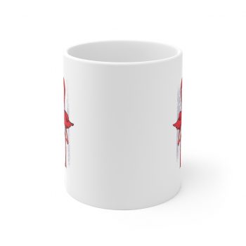 White Coffee Mug - Three Flamingos American Flag