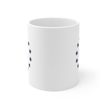 White Coffee Mug - USA 4th of July Circle of Stars