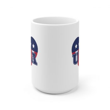 White Coffee Mug - USA Flag Heart