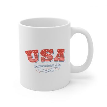 White Coffee Mug - USA Independence Day