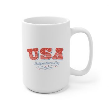 White Coffee Mug - USA Independence Day