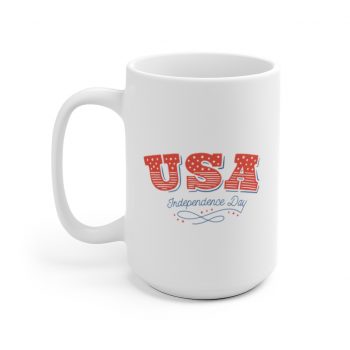 White Coffee Mug - USA Independence Day