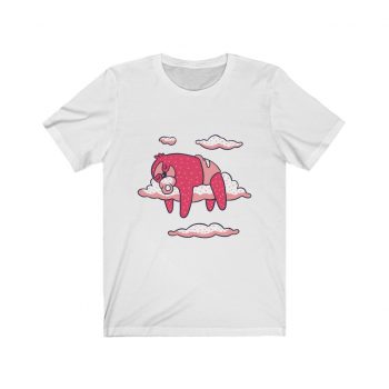 Adult Short Sleeve Tee T-Shirt Unisex - Baby Sloth Sleeping Pink