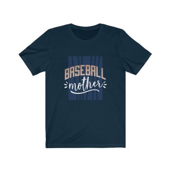 Adult Short Sleeve Tee T-Shirt Unisex - Baseball Mother Blue White