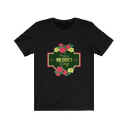 Adult Short Sleeve Tee T-Shirt Unisex - Happy Mothers Day Red Yellow Roses Flowers