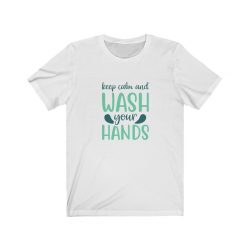 Adult Short Sleeve Tee T-Shirt Unisex - Keep Calm and Wash Your Hands