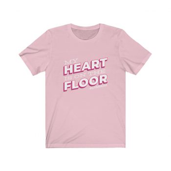 Adult Short Sleeve Tee T-Shirt Unisex - My Heart is on the Floor Gym Mom