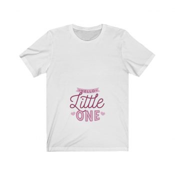 Adult Short Sleeve Tee T-Shirt Unisex - Pregnancy Pregnant - Hello Little One Pink