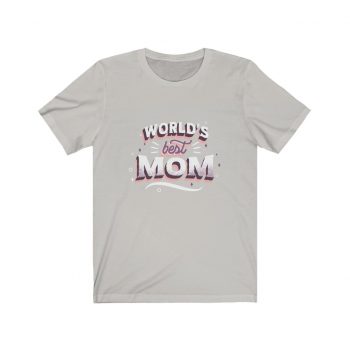 Adult Short Sleeve Tee T-Shirt Unisex - World's Best Mom Pink White