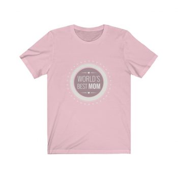 Adult Short Sleeve Tee T-Shirt Unisex - World's Best Mom Stars Hearts