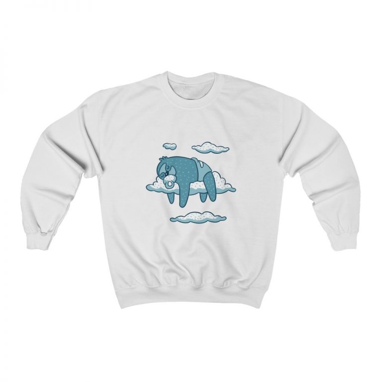 Adult Sweatshirt Unisex Heavy Blend - Baby Sloth Sleeping Blue