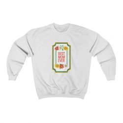 Adult Sweatshirt Unisex Heavy Blend - Best Mom Ever Red White Yellow Flowers