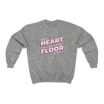 Adult Sweatshirt Unisex Heavy Blend - My Heart is on the Floor Gym Mom