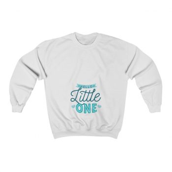 Adult Sweatshirt Unisex Heavy Blend - Pregnancy Pregnant - Hello Little One Blue